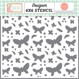 Carta Bella Here Comes Spring Friendly Butterfly Skies Designer 6x6 Stencil