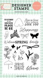 Carta Bella Here Comes Spring Rain Or Shine Designer Stamp Set