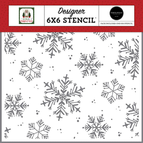 Carta Bella Home For Christmas White Christmas Designer 6x6 Stencil