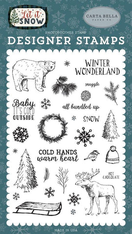 Carta Bella Let It Snow Cold Hands, Warm Heart Designer Stamp Set