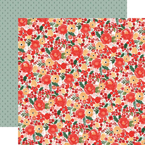 Carta Bella Christmas Flora Joyful Small Floral Patterned Paper