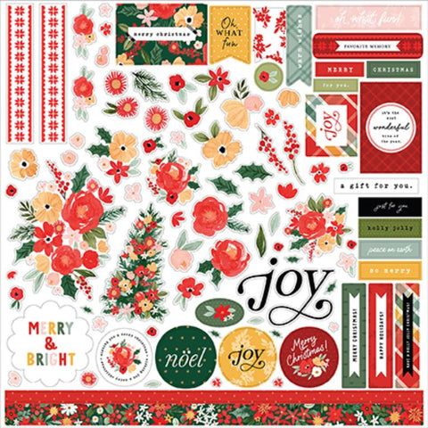 Carta Bella Joyful Christmas Flora Element Sticker Sheet