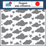 Carta Bella Little Boy Cool Clouds And Stars Designer 6x6 Stencil