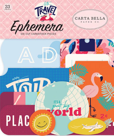 Carta Bella Let's Travel Ephemera Die Cut Embellishments