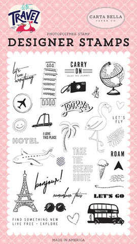 Carta Bella Let's Travel Let's Go Designer Stamp Set