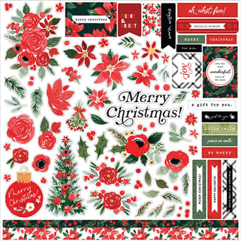 Carta Bella Merry Christmas Flora  Element Sticker Sheet