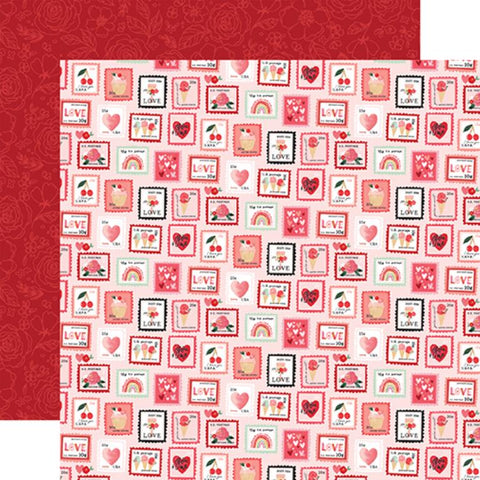 Carta Bella My Valentine Love Letter Stamps  Patterned Paper