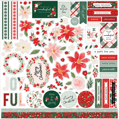 Carta Bella Peaceful Christmas Flora Element Sticker Sheet