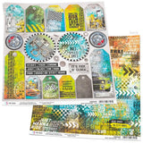 Ciao Bella Start your Engines Tags Patterned Paper