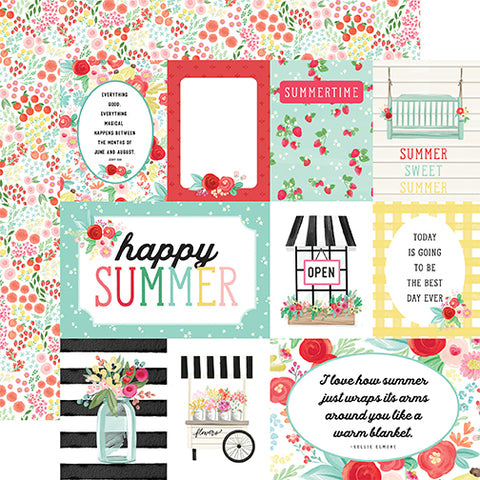 Carta Bella Summer Market Journaling Cards Patterned Paper