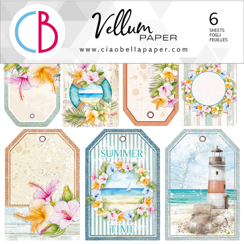 Ciao Bella Summer Breeze 6x6 Vellum Fussy Cut Paper Pad