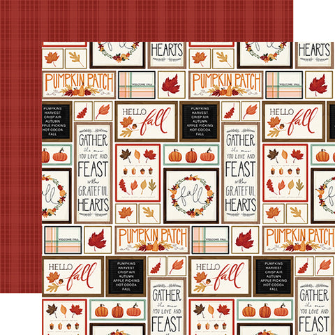 Carta Bella Welcome Fall Fall Wood Boards Patterned Paper