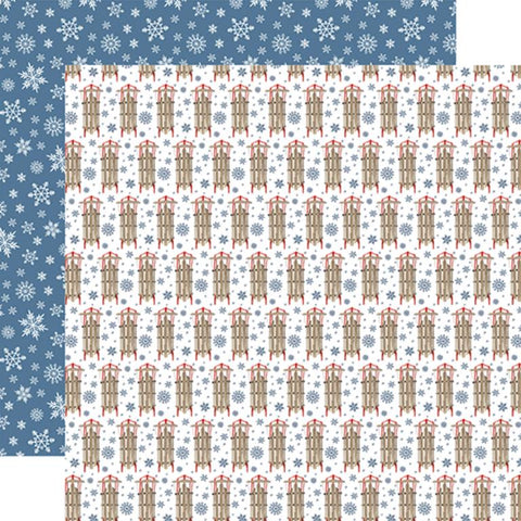 Carta Bella Wintertime Sledding Fun Patterned Paper