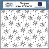 Carta Bella Wintertime Bundle Up Snow Designer 6x6 Stencil