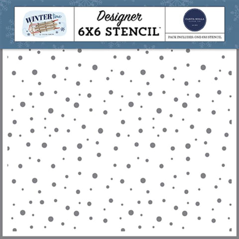 Carta Bella Wintertime Stay Inside Blizzard Designer 6x6 Stencil