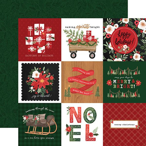 Carta Bella Happy Christmas 4X4 Journaling Cards Patterned Paper