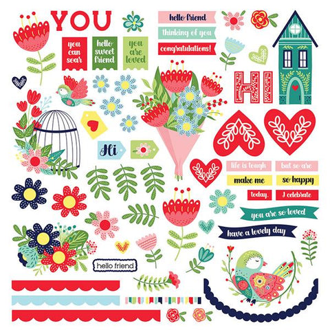 Photoplay Paper Cherish Card Kit Sticker Sheet