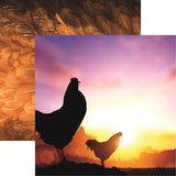 Reminisce Chicken Life Sunrise on the Farm Patterned Paper