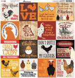 Reminisce Chicken Life 12x12 sticker Sheet