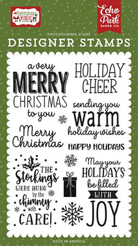 Echo Park Christmas Magic Warm Holiday Wishes Designer Stamp Set