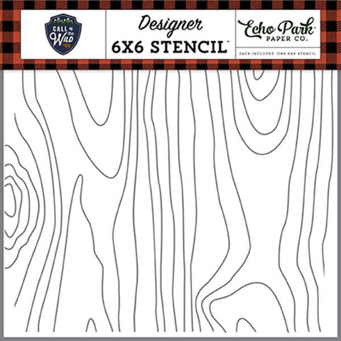 Echo Park Call Of The Wild Tree Bark Designer 6x6 Stencil