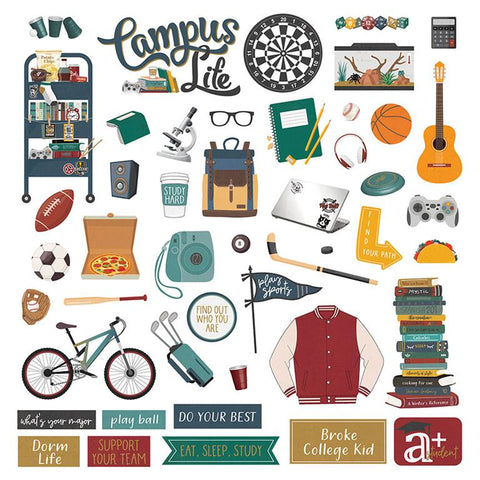 PhotoPlay Paper Campus Life Boy Element Sticker Sheet