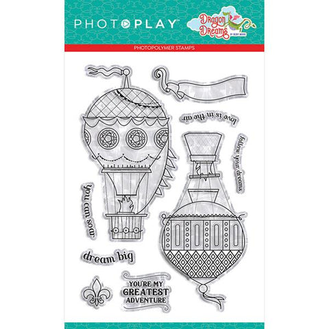 Photoplay Paper Dragon Dreams Up & Away Clear Acrylic Stamp Set