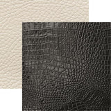 Reminisce Denim Leather and Lace Textured Leather Patterned Paper