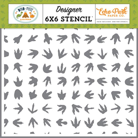 Echo Park Dino-Mite Fossil Footprints Designer 6x6 Stencil