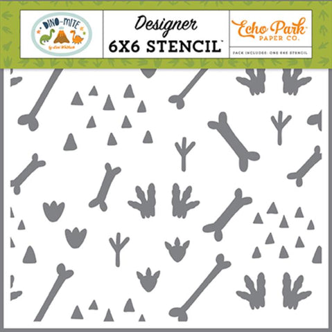 Echo Park Dino-Mite I Dig Dinosaurs Designer 6x6 Stencil
