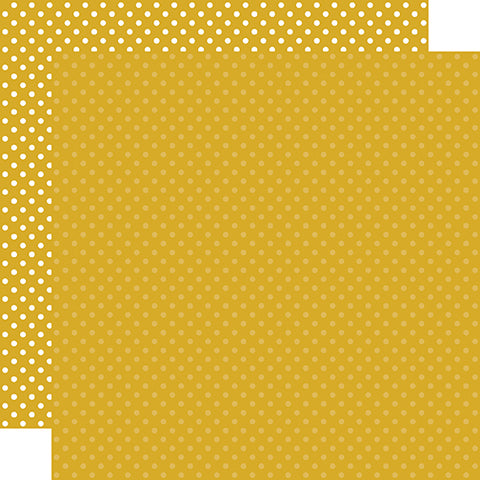 Echo Park Dots & Stripes Mustard Patterned Paper