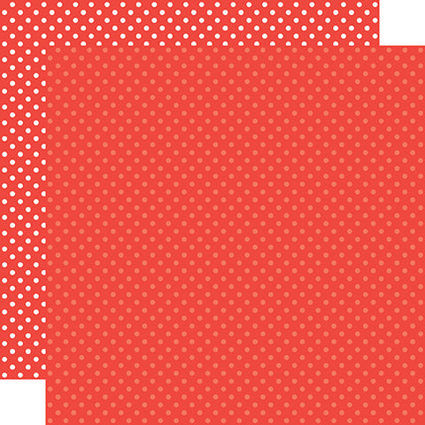 Echo Park Dots & Stripes Cherry Red Dot Patterned Paper