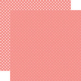 Echo Park Dots & Stripes Salmon Pink Dot Patterned Paper