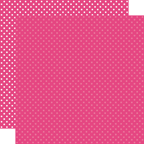 Echo Park Dots & Stripes Hot Pink Dot Patterned Paper