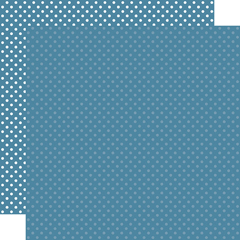 Echo Park Dots & Stripes Medium  Blue Dot Patterned Paper
