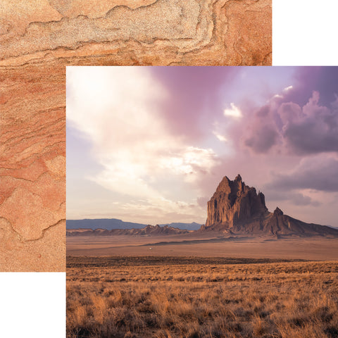 Reminisce Desert Landscape Colorful Sunrise Patterned Paper