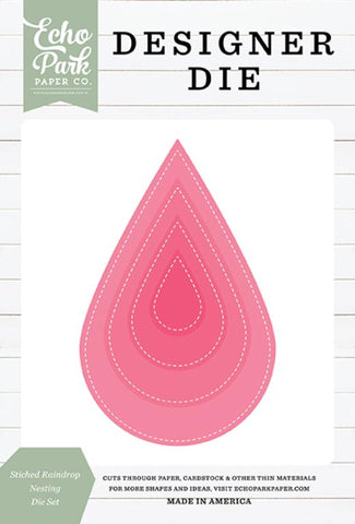 Echo Park Designer Products Stitched Raindrop Nesting Die Set