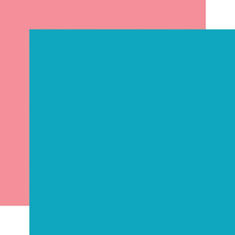 Echo Park Endless Summer Teal / Pink Coordinating Solid