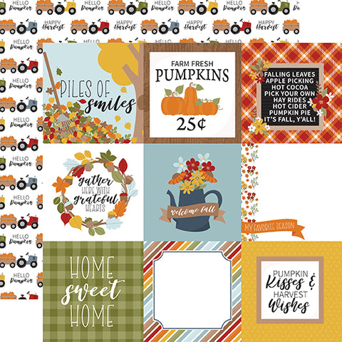 Echo Park Fall Fever 4x4 Journaling Cards Patterned Paper