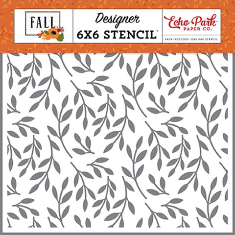 Echo Park Fall Fall Foliage Designer 6x6 Stencil
