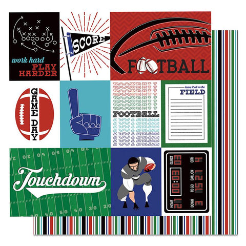 Photoplay Paper MVP Football Touchdown Patterned Paper