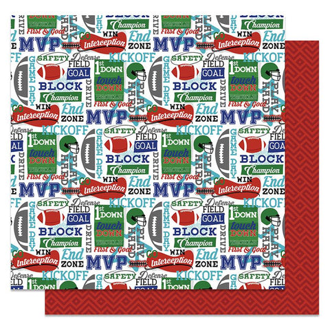 Photoplay Paper MVP Football End Zone Patterned Paper