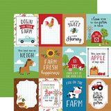 Echo Park Fun On The Farm 3x4 Journaling Cards Patterned Paper