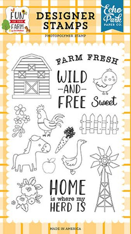 Echo Park Fun On The Farm Wild And Free Designer Stamp Set
