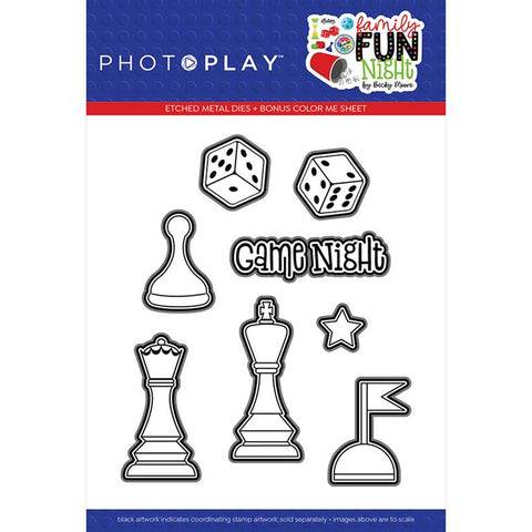 PhotoPlay Paper Family Fun Night Etched Metal Die Set