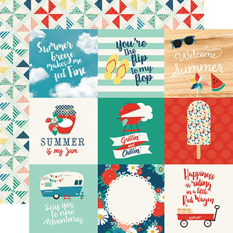 Echo Park Good Day Sunshine 4X4 Journaling Cards 12x12 Patterned Paper
