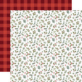 Echo Park Gnome For Christmas Mistletoe And Holly Patterned Paper