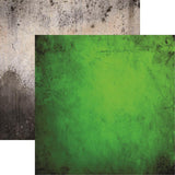 Reminisce Garage Grunge Green Grunge Patterned Paper