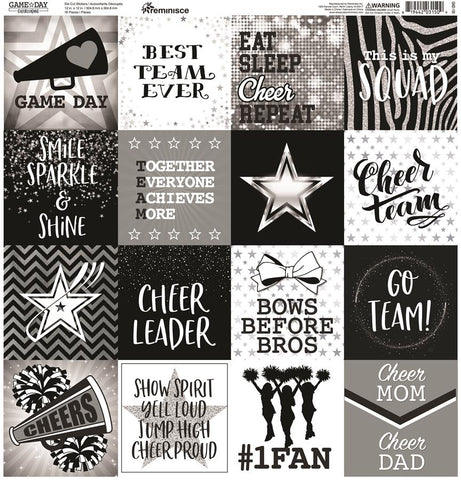 Reminisce Game Day:  Cheerleading 12x12 Square Sticker Sheet