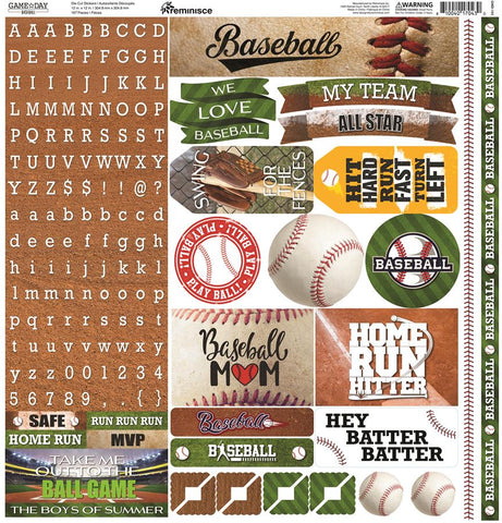 Reminisce Game Day - Baseball 12x12 Alpha Sticker